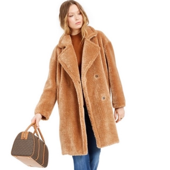 Michael Kors Teddy Coat in Dark Brandy XL NWT - Picture 15 of 16